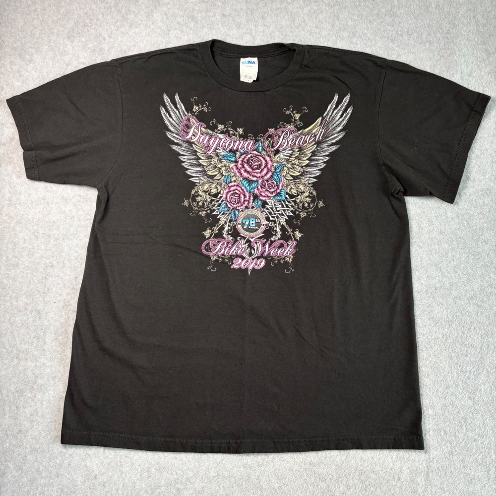 Daytona Beach Bike Week Graphic Tee Biker T-Shirt Women's Large